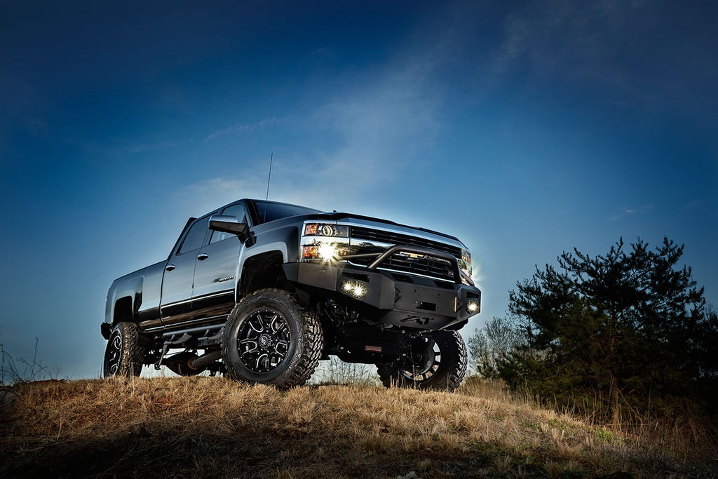 Fab Fours CH14-A3052-1 Premium Heavy Duty Winch Front Bumper for Select Chevrolet Silverado HD, Chevrolet Silverado HD