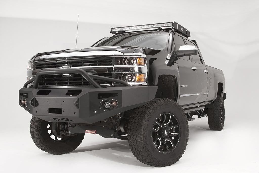 Fab Fours CH14-C3052-B Premium Winch Front Bumper for Select Chevrolet Silverado HD, Chevrolet Silverado HD