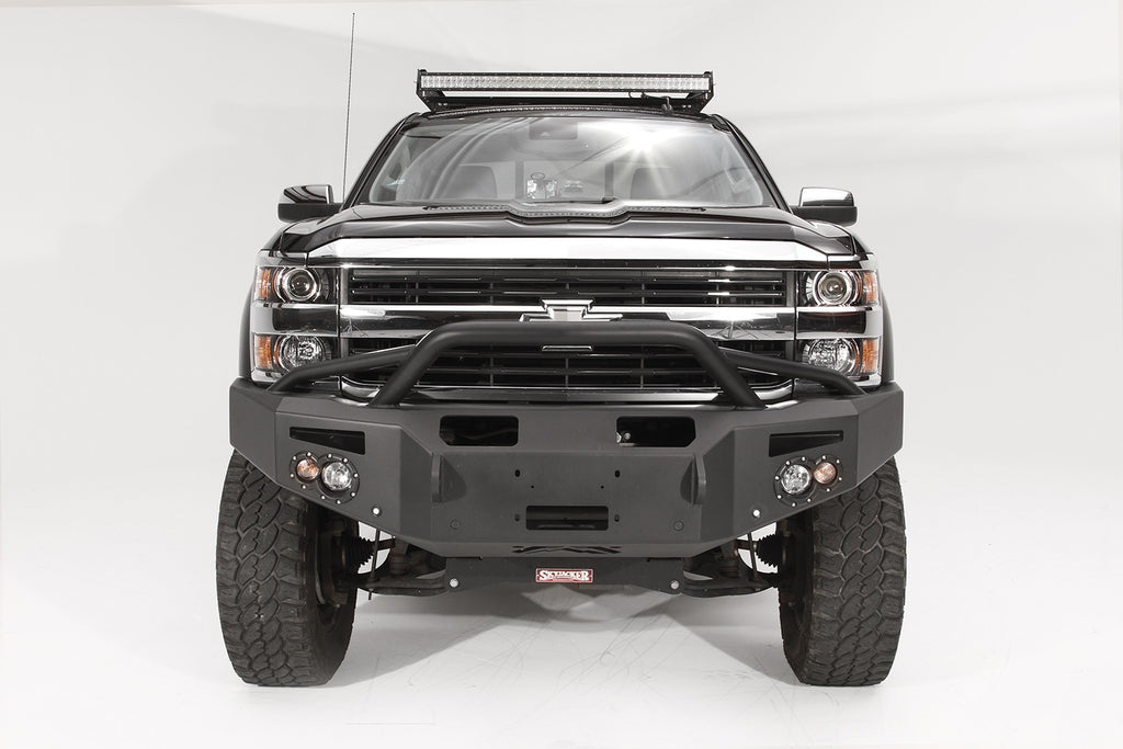 Fab Fours CH14-C3052-B Premium Winch Front Bumper for Select Chevrolet Silverado HD, Chevrolet Silverado HD