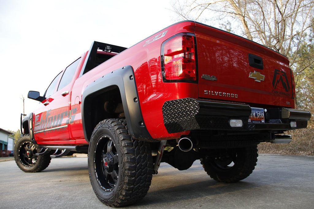 Fab Fours CH14-T3050-1 Black Steel Ranch Rear Bumper for Select Chevrolet Silverado HD, Chevrolet Silverado HD, GMC Sierra HD, GMC Sierra HD