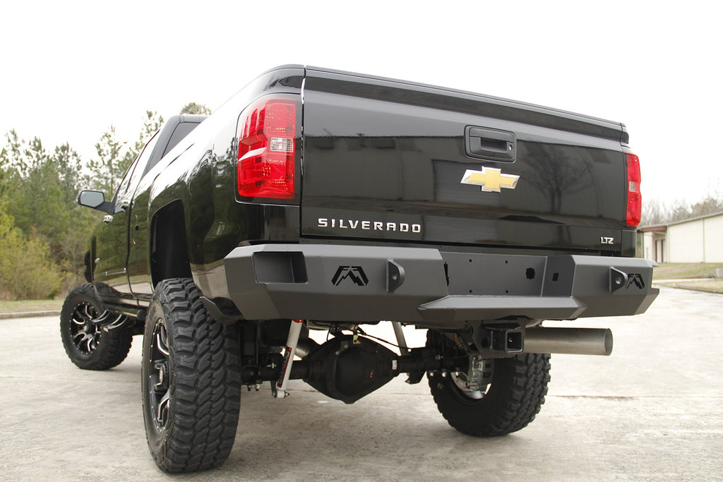 Fab Fours CH14-W3050-B Heavy Duty Rear Bumper for Select Chevrolet Silverado HD, Chevrolet Silverado HD, GMC Sierra HD, GMC Sierra HD