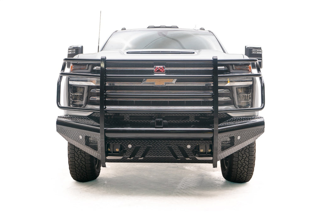 Fab Fours CH20-S4960-1 Black Steel Front Ranch Bumper for Select Chevrolet Silverado HD, Chevrolet Silverado HD