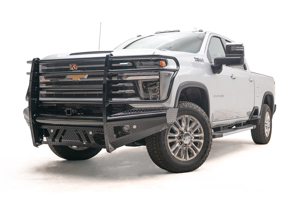 Fab Fours CH20-S4960-1 Black Steel Front Ranch Bumper for Select Chevrolet Silverado HD, Chevrolet Silverado HD