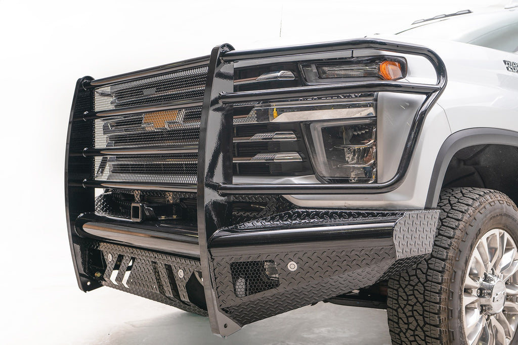 Fab Fours CH20-S4960-1 Black Steel Front Ranch Bumper for Select Chevrolet Silverado HD, Chevrolet Silverado HD
