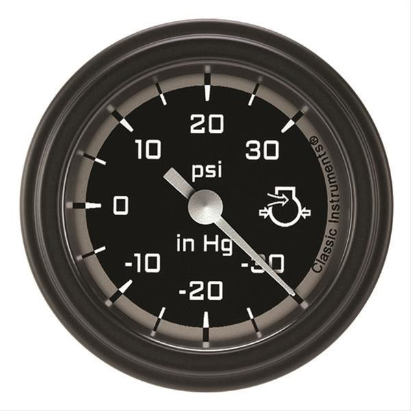 CLASSIC INSTRUMENTS AX141GBLF Autocross Grey Boost/Vac 2-1/8 Full Sweep