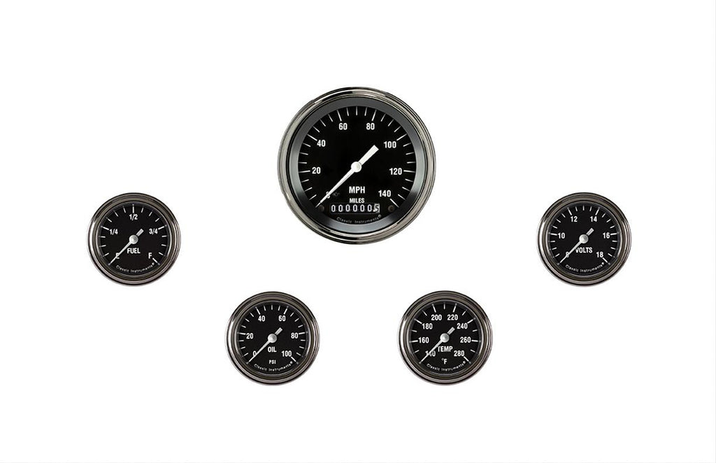 CLASSIC INSTRUMENTS HR100SLF Hot Rod 5 Gauge Set 2-1/8 Full Sweep