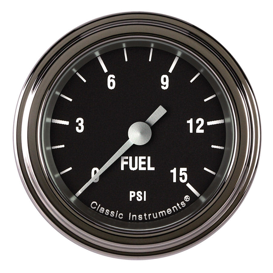CLASSIC INSTRUMENTS HR145SLF Hot Rod Fuel Pressure 15 PSI 2-1/8 Full Sweep