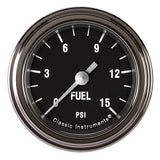 CLASSIC INSTRUMENTS HR145SLF Hot Rod Fuel Pressure 15 PSI 2-1/8 Full Sweep