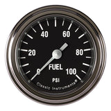 CLASSIC INSTRUMENTS HR146SLF Hot Rod Fuel Pressure 100 PSI 2-1/8 Full Sweep