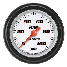 Load image into Gallery viewer, CLASSIC INSTRUMENTS VS146WBLF Velocity White Fuel Pres 100 PSI 2-1/8 Full Sweep