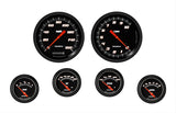 CLASSIC INSTRUMENTS VS251BBLF Velocity Black 6 Gauge Set 2-5/8 Short Sweep