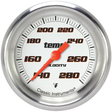 Load image into Gallery viewer, CLASSIC INSTRUMENTS VS326WAPF-06 Velocity White Temperatu re Gauge 2-5/8 Full Swee