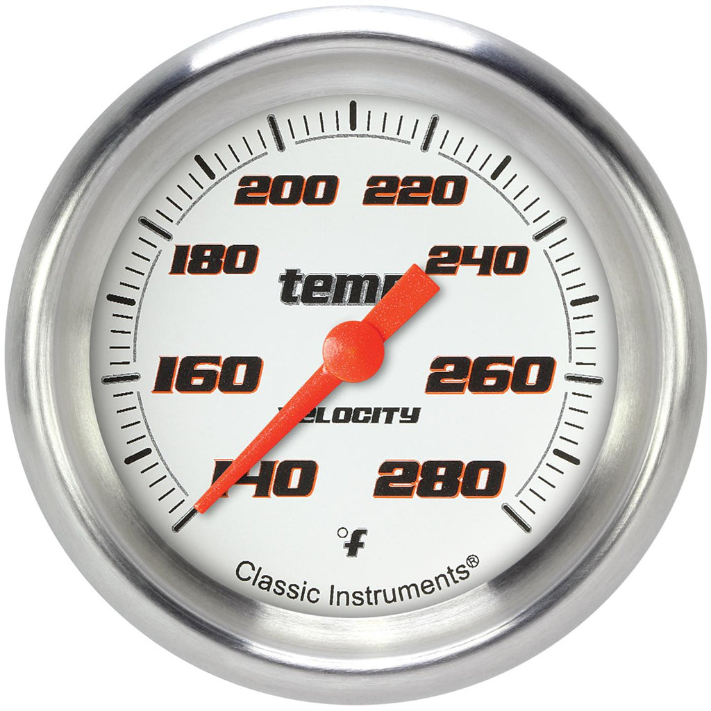 CLASSIC INSTRUMENTS VS326WAPF-12 Velocity White Temperatu re Gauge 2-5/8 Full Swee
