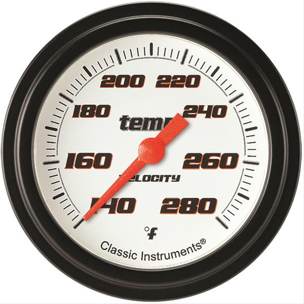 CLASSIC INSTRUMENTS VS326WBLF-04 Velocity White Temperatu re Gauge 2-5/8 Full Swee