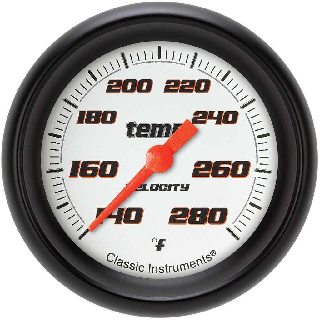 CLASSIC INSTRUMENTS VS326WBPF-04 Velocity White Temperatu re Gauge 2-5/8 Full Swee