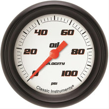 Load image into Gallery viewer, CLASSIC INSTRUMENTS VS381WBPF Velocity White Oil Press ure 2-5/8 Full Sweep