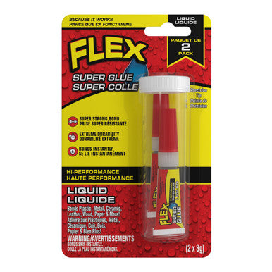 Flex Seal CN944LIQ2X3 Flex Super Glue CA Liquid 2 x 3 Tube