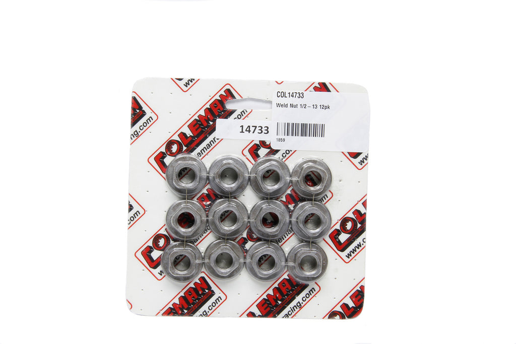 COLEMAN RACING PRODUCTS 14733 Weld Nut 1/2-13 12pk