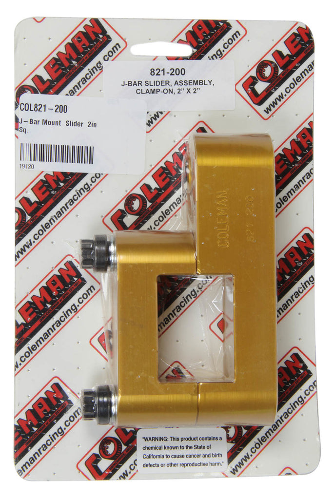 COLEMAN RACING PRODUCTS 821-200 J-Bar Mount  Slider  2in Sq.