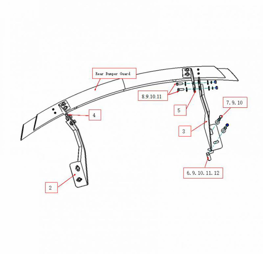 Black Horse Off Road CRDL-HYY202B Rear Bumper Guard for Select Hyundai Santa Fe