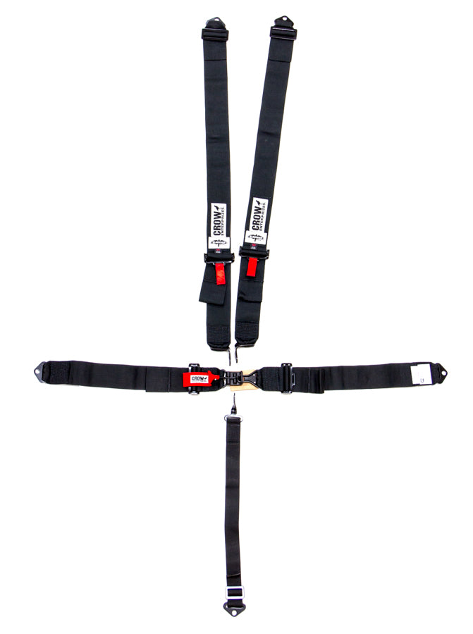 CROW SAFETY GEAR 11004B 5-Pt Harness Small Latch Blk Bolt In BLK Hardware
