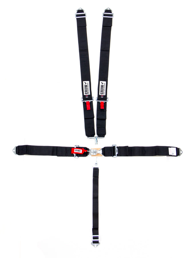 CROW SAFETY GEAR 11004 5-Pt Harness Small Latch Blk Bolt In Pull Down