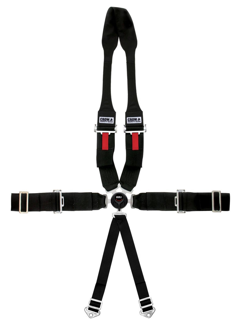 CROW Safety Gear 11114DBA 6-Point Kam Lock Harness with Pull Up Adjustment, U-Type Wrap Around Design, and HANS Compatibility