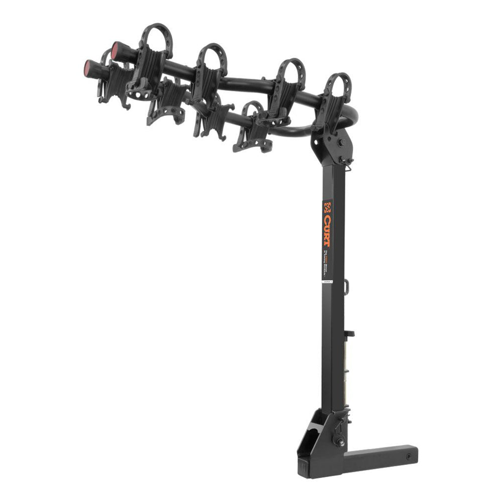 CURT MANUFACTURING 18064 Premium Hitch-Mounted Bi ke Rack 4 Bikes 2in Shan
