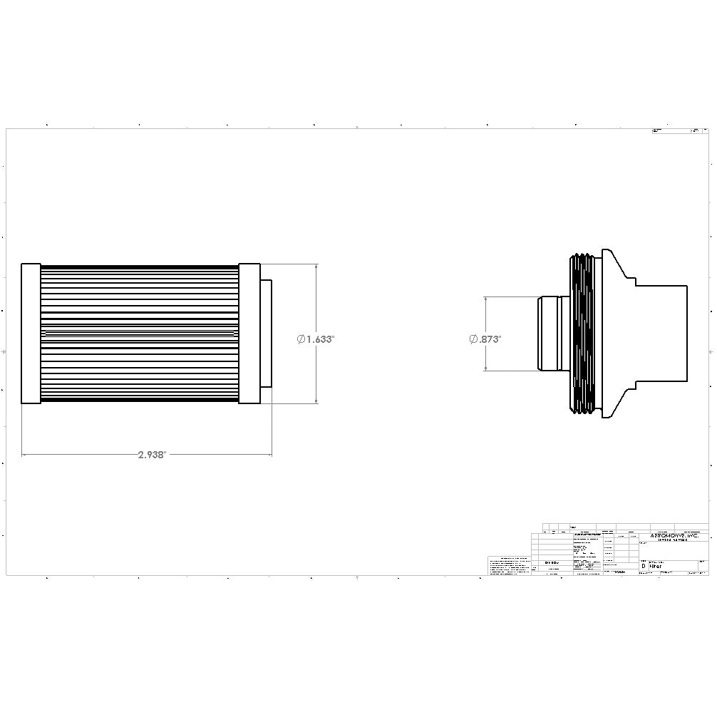 Carbureted-And-Efi-Fuel-Filter--10An-Ports;-Hi-Flow-100-Micron-(Coarse)-Cleanable-Stainless-Steel-Element;-5-Long-X-2-Diameter;-Billet