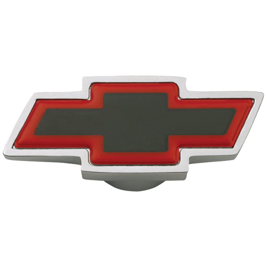Carburetor-Air-Cleaner-Center-Nut;-Large-Chevy-Bowtie-Style;-Black-Center-W-Red