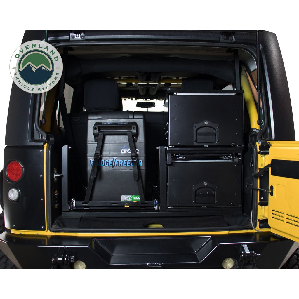 Cargo-Box-With-Slide-Out-Drawer-Size-Black-Powder-Coat-Universal-Overland-Vehicle-Systems