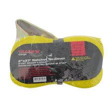 Load image into Gallery viewer, Cargo-Tie-Down-27-Ft-X-2-3333-Lb-Load-10K-Lb-Break-Cap-WRatchet-Yel-Sgl