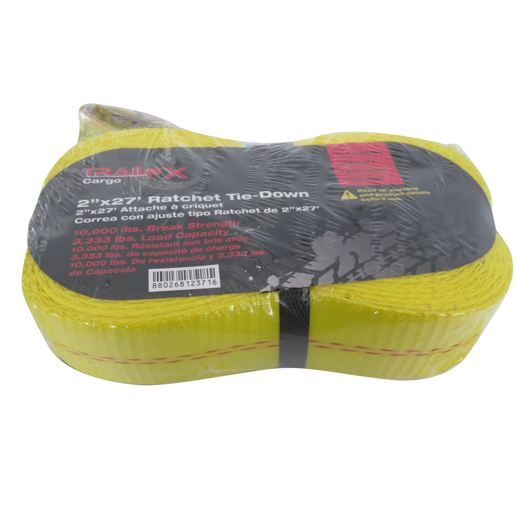 Cargo-Tie-Down-27-Ft-X-2-3333-Lb-Load-10K-Lb-Break-Cap-WRatchet-Yel-Sgl