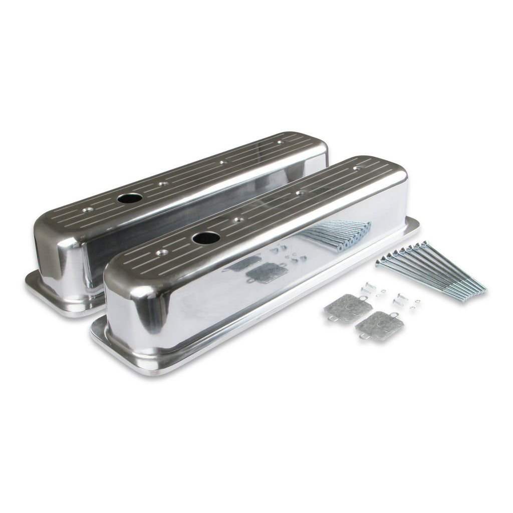 Cast-Aluminum-Ball-Milled-Center-Bolt-Valve-Covers---Polished