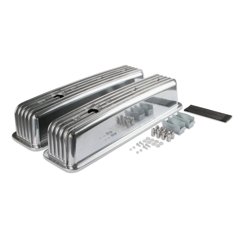 Cast-Aluminum-Ball-Milled-Center-Bolt-Valve-Covers---Polished