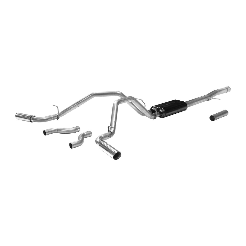 Cat-Back-Dual-Exhaust-;-11-18-SilveradoSierra-1500-ExtendedCrew-Cab-6.2L-;-Dual-Rear-Or-Side-Exit