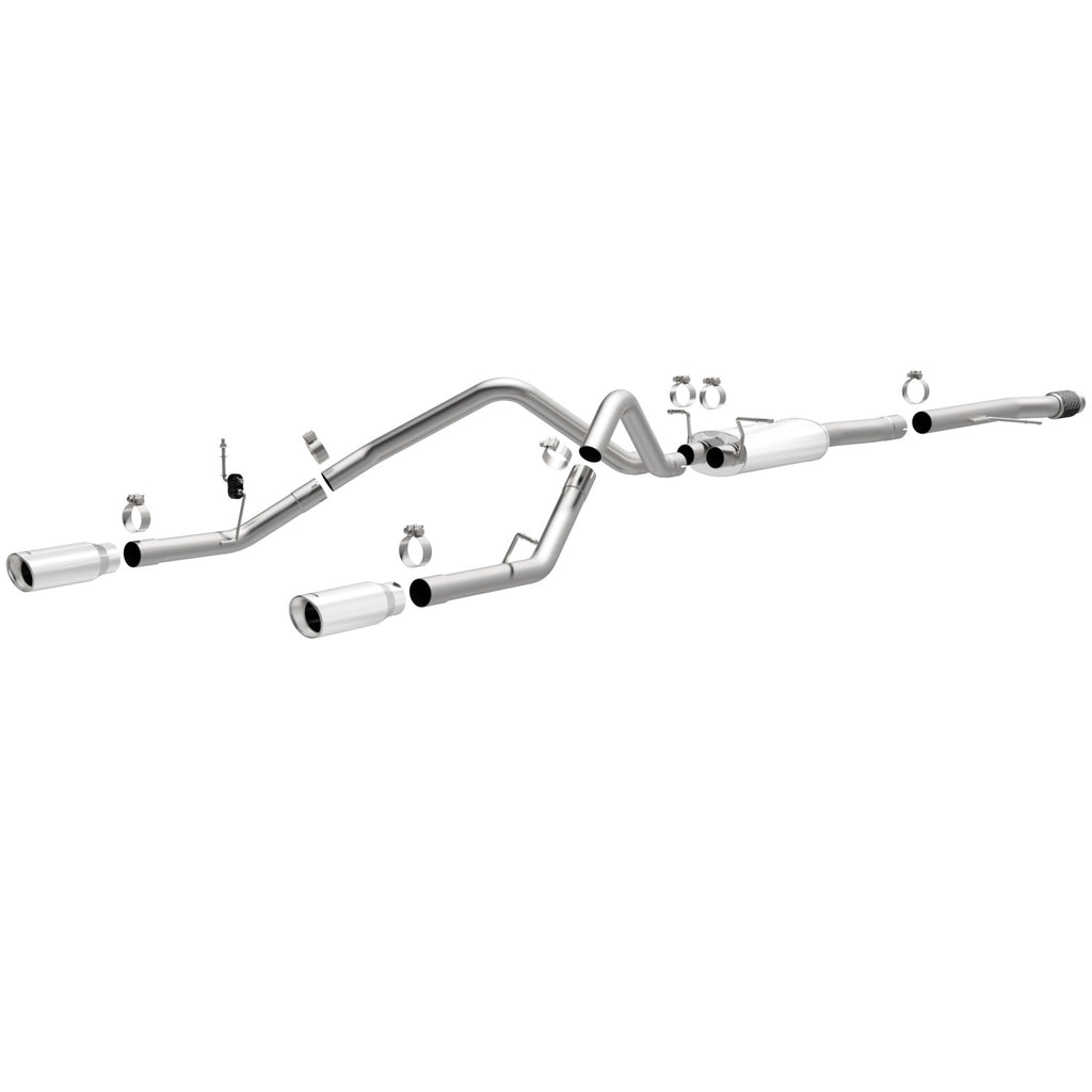 Cat-Back-Dual-Stainless-Dual-Exhaust-;-14-18-SilveradoSierra-1500-ExtendedCrew-Cab-5.3L-;-Dual-Rear-Exit