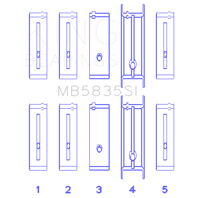 Chevrolet-121CiLn2-134Ci-.002-(Size-0.50Mm)-Main-Bearing-Set