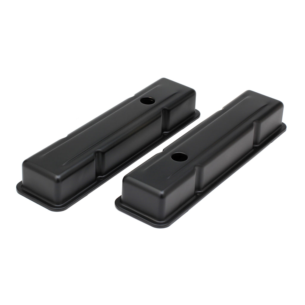 Chevy-283-400-Short-Asphalt-Black-Powder-Coated-Valve-Covers--Unbaffled