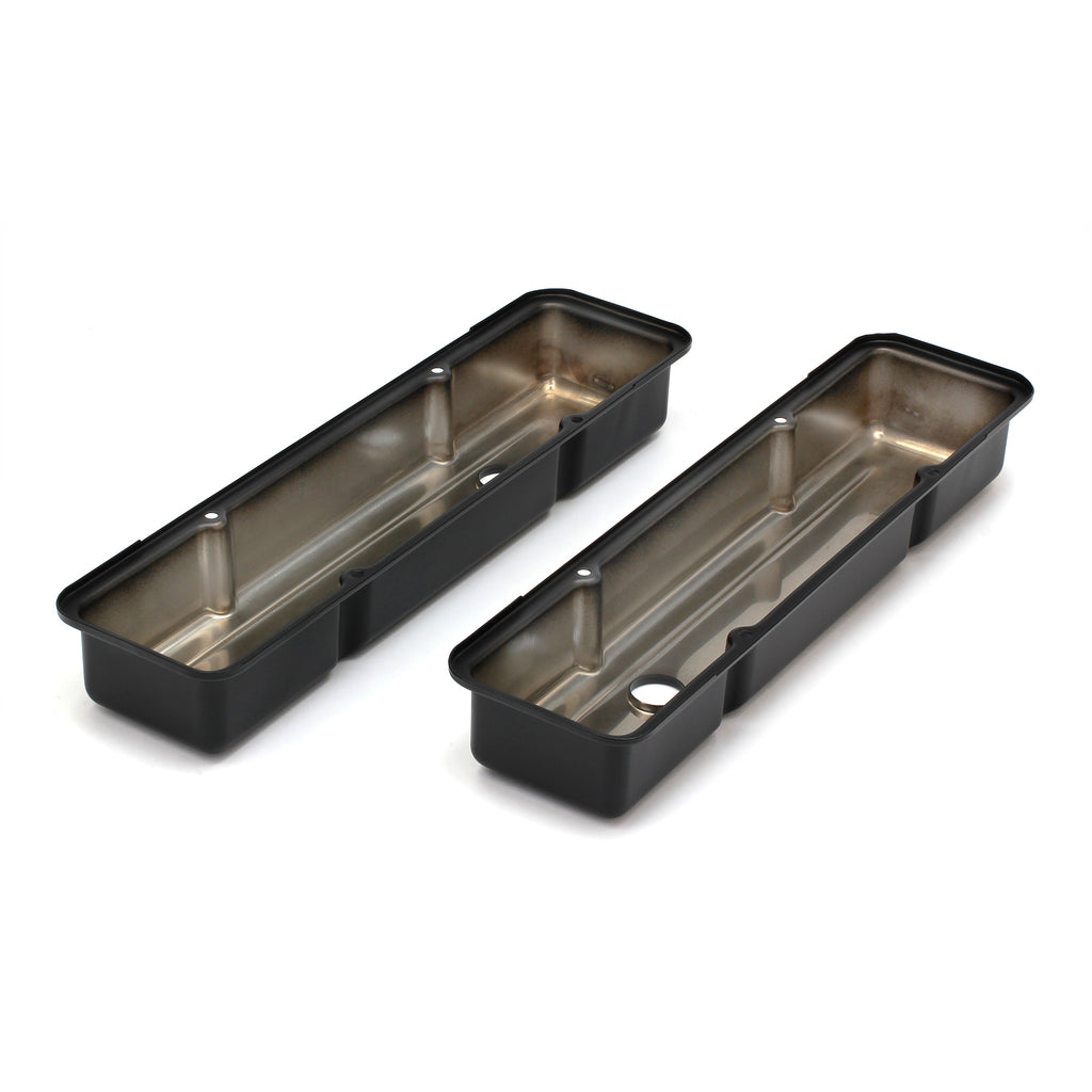 Chevy-283-400-Short-Asphalt-Black-Powder-Coated-Valve-Covers--Unbaffled