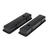 Trans-Dapt 8685 CHEVY 283-400 SHORT ASPHALT BLACK POWDER COATED VALVE COVERS- UNBAFFLED