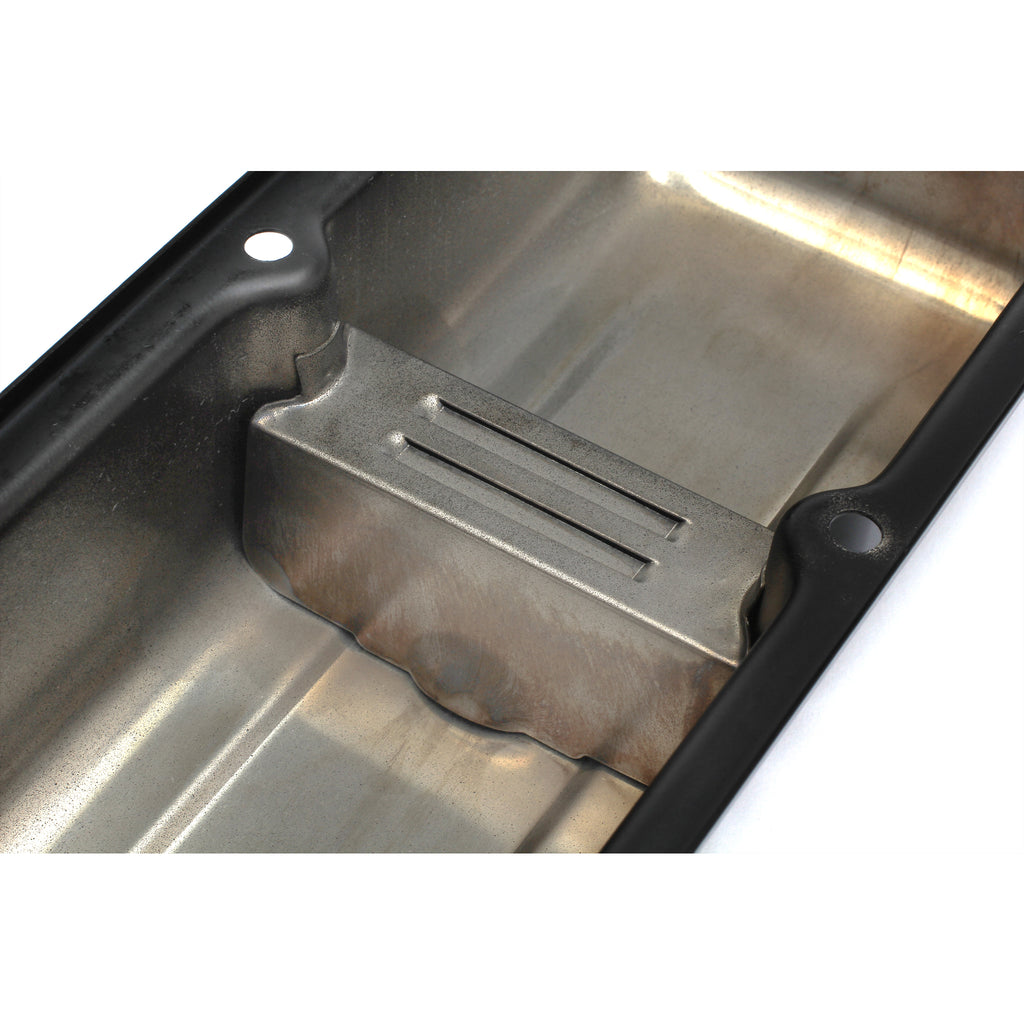 Chevy-283-400-Short-Asphalt-Black-Powder-Coated-Valve-Covers;-Baffled
