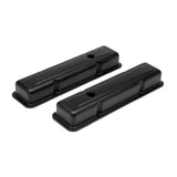 Trans-Dapt 8688 CHEVY 283-400 SHORT ASPHALT BLACK POWDER COATED VALVE COVERS; BAFFLED