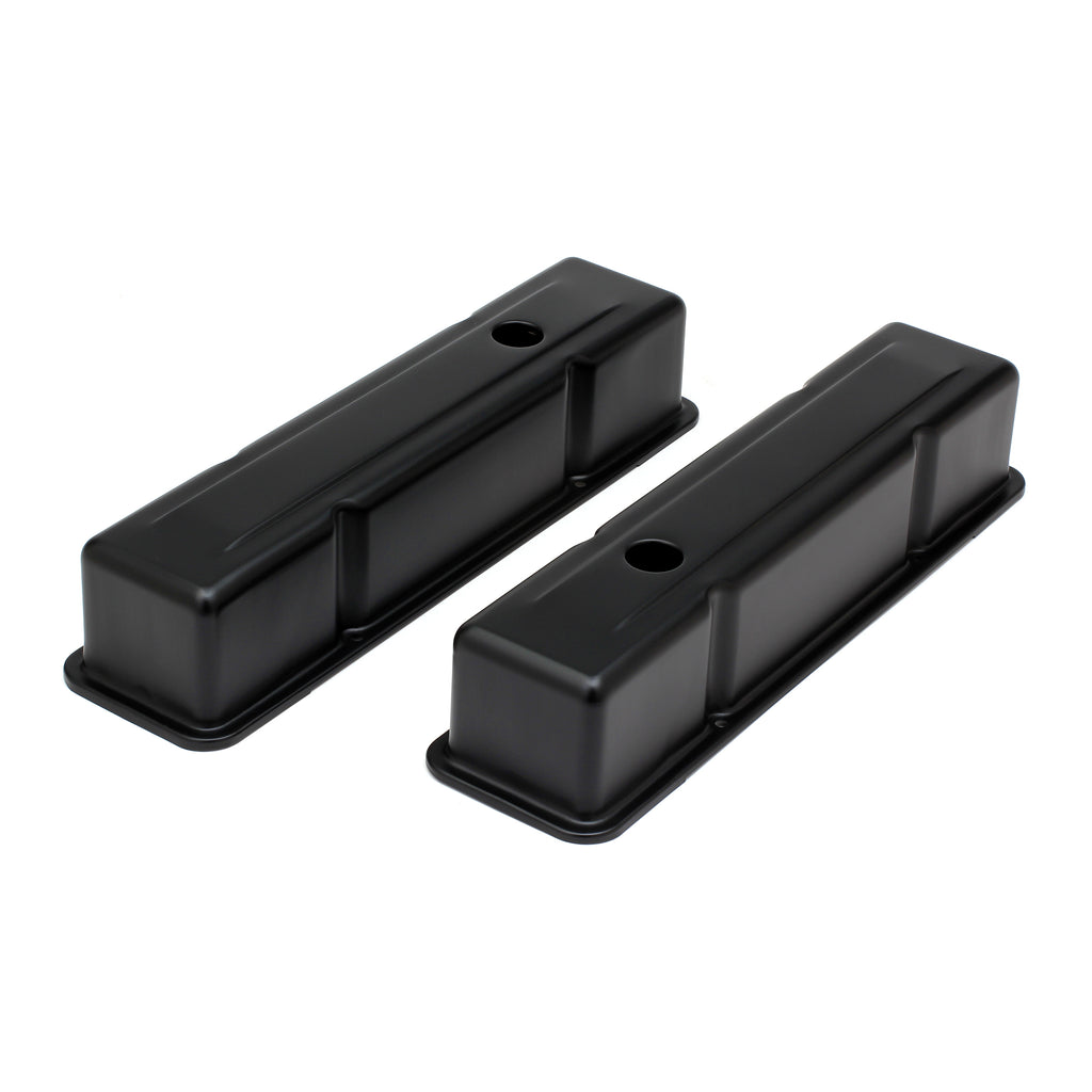 Chevy-283-400-Tall-Asphalt-Black-Powder-Coated-Valve-Covers--Unbaffled