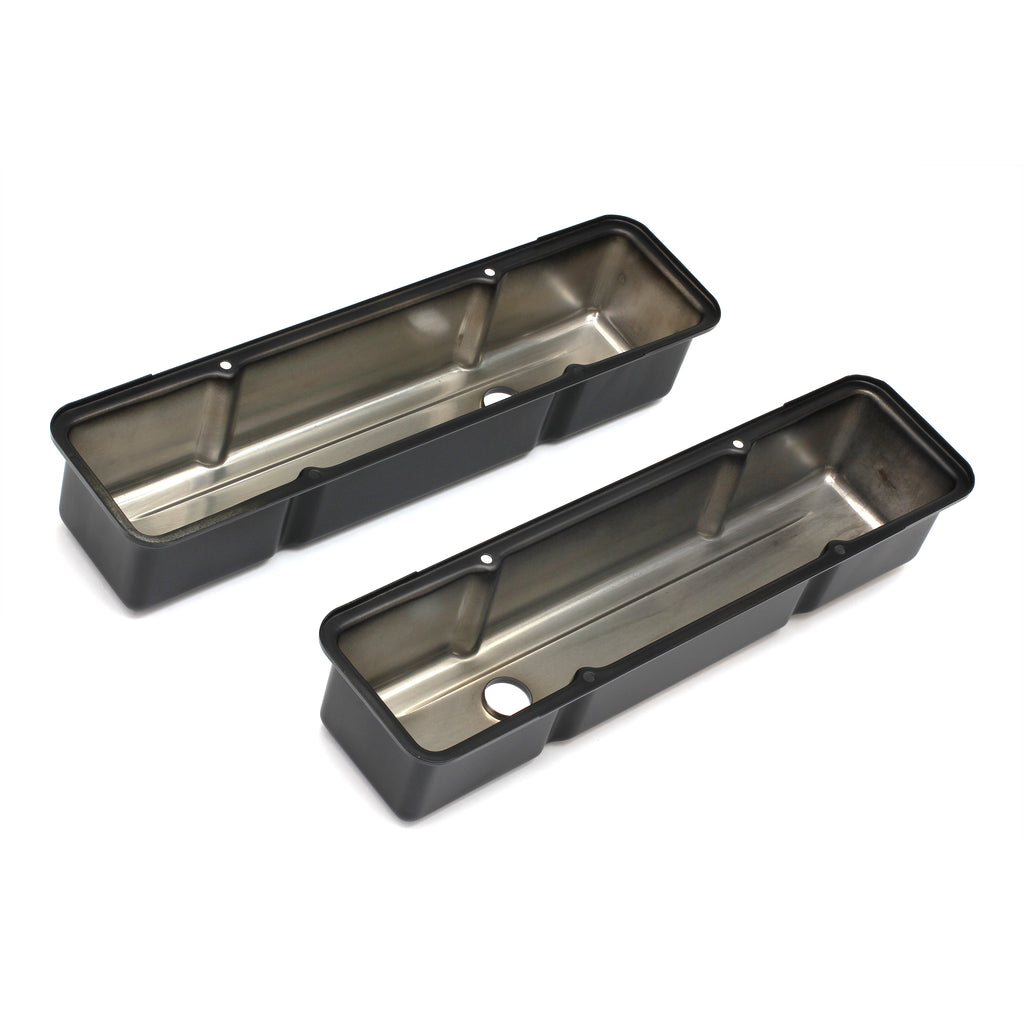 Chevy-283-400-Tall-Asphalt-Black-Powder-Coated-Valve-Covers--Unbaffled