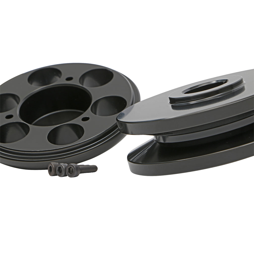 Chevy-283350-Sb-Alternator-Pulley-Single-Vgroove-Aluminum-Black
