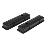 Trans-Dapt 8680 CHEVY 327 LOGO SHORT ASPHALT BLACK POWDER COATED VALVE COVERS