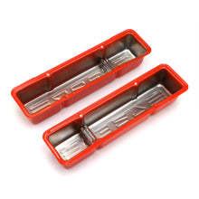 Load image into Gallery viewer, Chevy-327-Logo-Tall-Orange-Powder-Coated-Valve-Covers