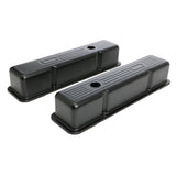 Trans-Dapt 8677 CHEVY 350 LOGO TALL ASPHALT BLACK POWDER COATED VALVE COVERS