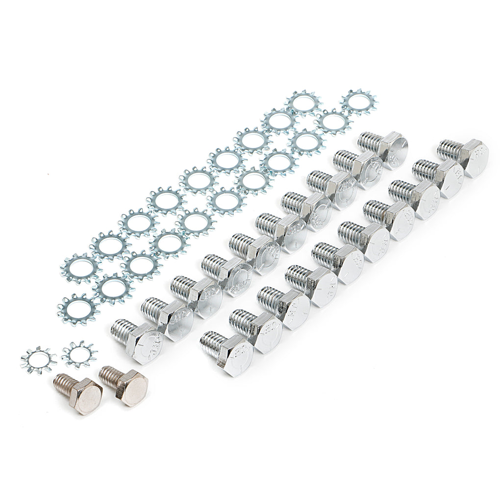 Chevy-396-454,-Pontiac-And-Mopar-Hex-Head-Oil-Pan-Bolt-Set-Chrome
